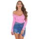 Pulover dama din vascoza roz, mulat, cu decolteu in V, Ailbhe Pulover dama din vascoza roz, mulat, cu decolteu in V, Ailbhe 2 - jojofashion.ro