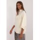 Pulover dama elegant, din vascoza, ecru, cu guler inalt si maneca trei sferturi, Swetee2 3 - jojofashion.ro