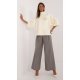 Pulover dama elegant, din vascoza, ecru, cu guler inalt si maneca trei sferturi, Swetee2 4 - jojofashion.ro