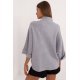 Pulover dama elegant, din vascoza, gri, cu guler inalt si maneca trei sferturi, Swetee1 4 - jojofashion.ro