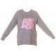 Pulover dama gri cu print roz PinkyPromise Pulover dama gri cu print roz PinkyPromise 6 - jojofashion.ro