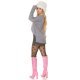 Pulover dama gri cu print roz PinkyPromise Pulover dama gri cu print roz PinkyPromise 4 - jojofashion.ro