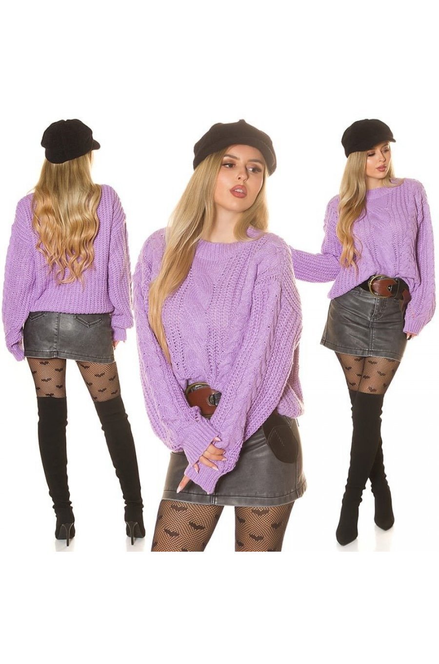 Pulover dama lila Nathalie Pulover dama lila Nathalie 4 - jojofashion.ro