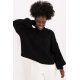 Pulover dama scurt, din acryl, negru, cu guler inalt, Dommenica2 Pulover dama scurt, din acryl, negru, cu guler inalt, Dommenica2 2 - jojofashion.ro