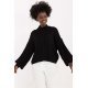Pulover dama scurt, din acryl, negru, cu guler inalt, Dommenica2 Pulover dama scurt, din acryl, negru, cu guler inalt, Dommenica2 3 - jojofashion.ro