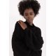 Pulover dama scurt, din acryl, negru, cu guler inalt, Dommenica2 Pulover dama scurt, din acryl, negru, cu guler inalt, Dommenica2 4 - jojofashion.ro