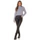 Pulover dama tricotat, crop, gri, cu guler inalt Faylinn Pulover dama tricotat, crop, gri, cu guler inalt Faylinn 4 - jojofashion.ro