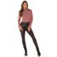 Pulover dama tricotat, crop, roz prafuit, cu guler inalt Faylinn Pulover dama tricotat, crop, roz prafuit, cu guler inalt Faylinn 4 - jojofashion.ro