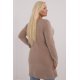 Pulover dama XXL midi, tip cardigan, cappuccino, cu buzunare si fermoar, Carrie1 4 - jojofashion.ro