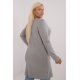Pulover dama XXL midi, tip cardigan, gri, cu buzunare si fermoar, Carrie Pulover dama XXL midi, tip cardigan, gri, cu buzunare si fermoar, Carrie 4 - jojofashion.ro