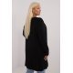 Pulover dama XXL midi, tip cardigan, negru, cu buzunare si fermoar, Carrie2 4 - jojofashion.ro