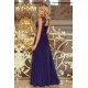 Rochie eleganta lunga, vaporoasa, cu broderie, bleumarin, Feodora 3 - jojofashion.ro