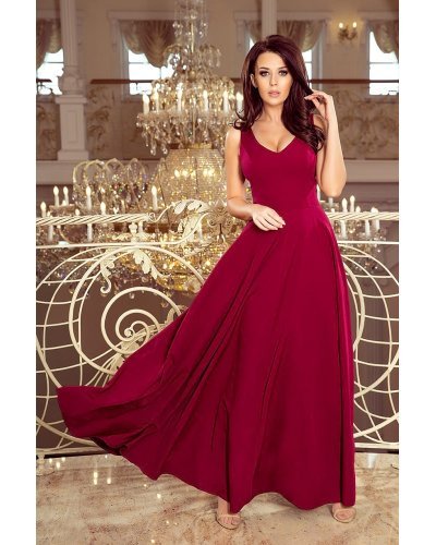 Rochie lunga burgundy Cindy Rochii lungi, Rochie lunga burgundy Cindy - jojofashion.ro