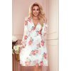 Rochie de vara alba midi cu flori vaporoasa Selma