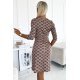 Rochie scurta din vascoza cappuccino cu print negru Jossephine 3 - jojofashion.ro