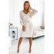 Rochie midi bej mulata tricotata cu maneca lunga Mello 4 - jojofashion.ro