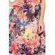 Rochie de vara midi evazata, multicolora cu flori roz, Britany 7 - jojofashion.ro