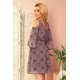 Rochie scurta din voal bleumarin cu print multicolor vaporoasa Craita 3 - jojofashion.ro
