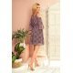 Rochie scurta din voal bleumarin cu print multicolor vaporoasa Craita 5 - jojofashion.ro
