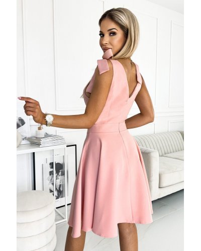 Rochie scurta roz pudrat baby doll Courtney Rochii scurte, Rochie scurta roz pudrat baby doll Courtney - jojofashion.ro