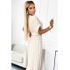 Rochie lunga, bej, plisata, petrecuta, Karely Rochie lunga, bej, plisata, petrecuta, Karely 5 - jojofashion.ro