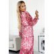 Rochie lunga, din vascoza, roz, cu volane si maneca lunga, petrecuta, Devany 5 - jojofashion.ro