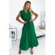 Rochie de zi lunga, plisata, verde, petrecuta, vaporoasa, Brytta 2 - jojofashion.ro