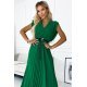 Rochie lunga verde vaporoasa plisata Brytta Rochie lunga verde vaporoasa plisata Brytta 4 - jojofashion.ro