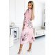 Rochie midi roz pastel cu flori plisata cu maneca lunga Yuna 5 - jojofashion.ro