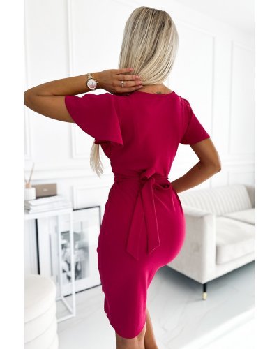Rochie mulata scurta roz fucsia Ninna Rochii scurte, Rochie mulata scurta roz fucsia Ninna - jojofashion.ro
