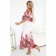Rochie lunga alba cu flori rosii volan si umeri goi Marusia 3 - jojofashion.ro