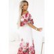 Rochie lunga alba cu flori rosii volan si umeri goi Marusia 4 - jojofashion.ro