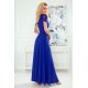 Rochie albastra lunga vaporoasa petrecuta Soranya 3 - jojofashion.ro