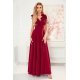 Rochie lunga burgundy vaporoasa Soranya 2 - jojofashion.ro