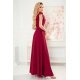 Rochie lunga burgundy vaporoasa Soranya 3 - jojofashion.ro