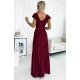 Rochie lunga burgundy din glitter petrecuta crapata pe picior Cristaliza 3 - jojofashion.ro