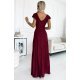 Rochie lunga din glitter, burgundy, petrecuta, crapata pe picior, Cristaliza 3 - jojofashion.ro