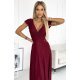Rochie lunga burgundy din glitter petrecuta crapata pe picior Cristaliza 4 - jojofashion.ro