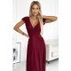 Rochie lunga din glitter, burgundy, petrecuta, crapata pe picior, Cristaliza 4 - jojofashion.ro