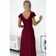 Rochie lunga burgundy din glitter petrecuta crapata pe picior Cristaliza 5 - jojofashion.ro