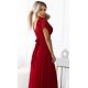 Rochie lunga, din tulle, burgundy, petrecuta, cu maneca scurta, vaporoasa, NastiaN 6 - jojofashion.ro