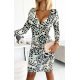 Rochie animal print leopard mulata midi cu maneca lunga petrecuta Amara 5 - jojofashion.ro