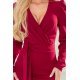 Rochie midi, burgundy, mulata, cu maneca lunga, petrecuta, Amera 6 - jojofashion.ro