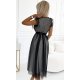 Rochie midi neagra, din tulle cu bulinute, Giuseppina 3 - jojofashion.ro