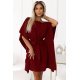 Rochie midi oversize, burgundy, croi fluture, Butterfly 2 - jojofashion.ro