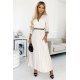 Rochie lunga plisata bej Zumru 2 - jojofashion.ro