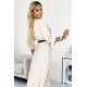 Rochie lunga plisata bej Zumru 5 - jojofashion.ro