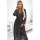 Rochie lunga plisata din voal chiffon animal print zebra cu maneca lunga Colleen 4 - jojofashion.ro