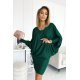 Rochie scurta verde din glitter cu maneca lunga tip liliac Deandra 4 - jojofashion.ro