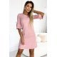 Rochie roz cu glitter midi croi A cu maneca clopot Florenta 4 - jojofashion.ro